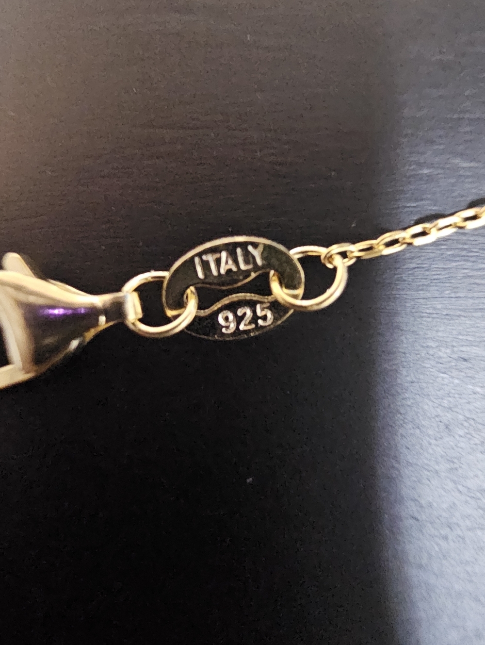 18-inch Sterling Silver 925 Italy Gold-Tone Chain Necklace